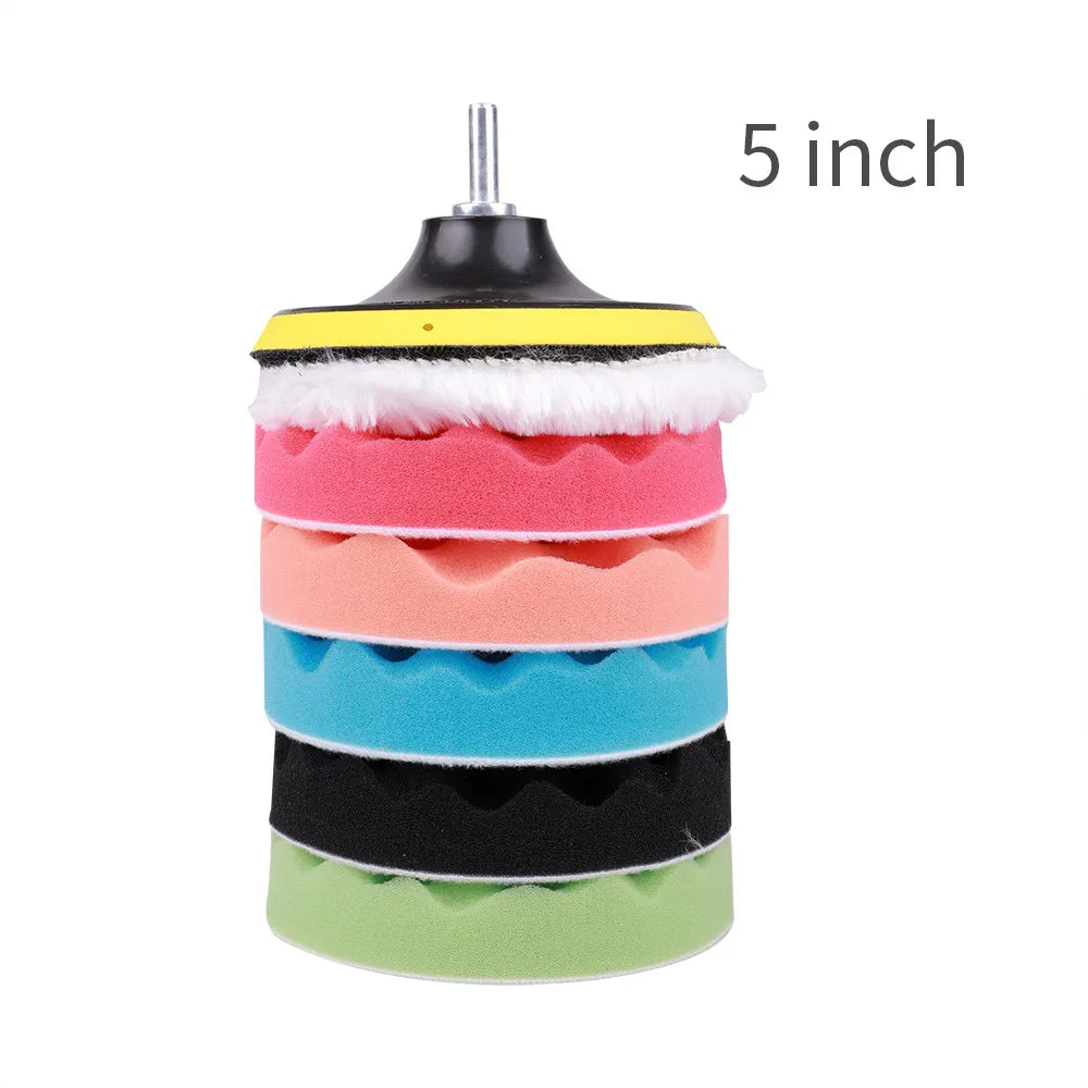 8-Piece Car Polishing Pad Kit | 3/5/7 Inch Sponge Buffing Discs for Auto Waxing and Polishing