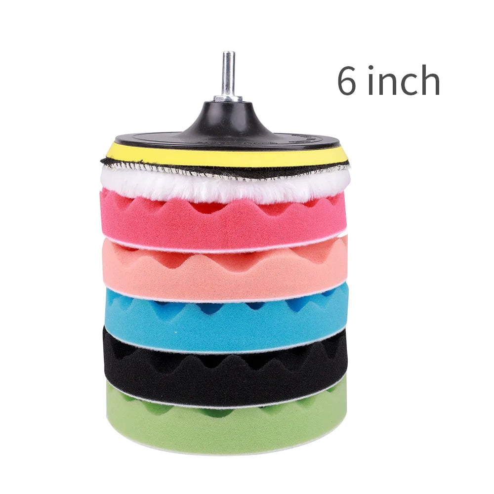 8-Piece Car Polishing Pad Kit | 3/5/7 Inch Sponge Buffing Discs for Auto Waxing and Polishing