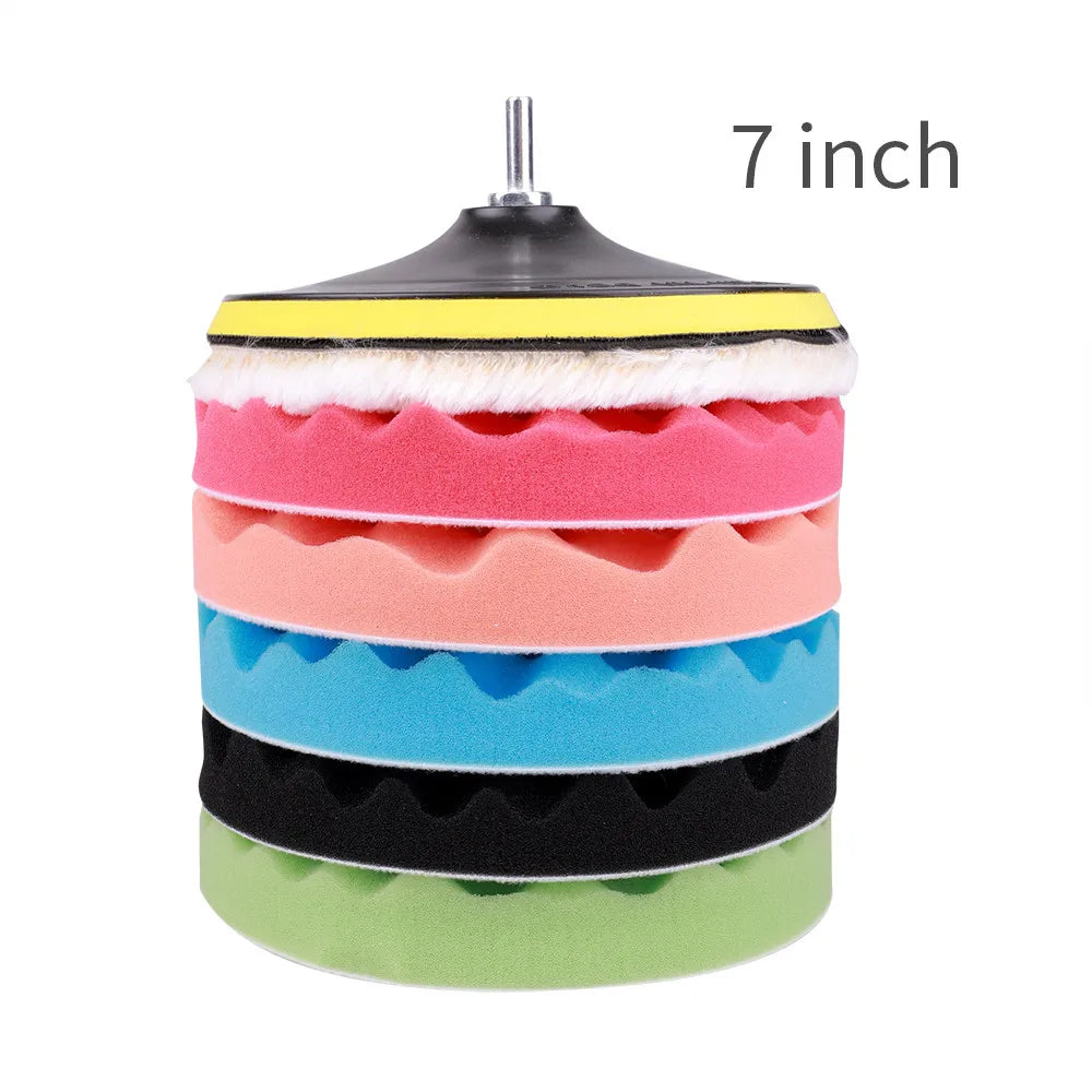 8-Piece Car Polishing Pad Kit | 3/5/7 Inch Sponge Buffing Discs for Auto Waxing and Polishing